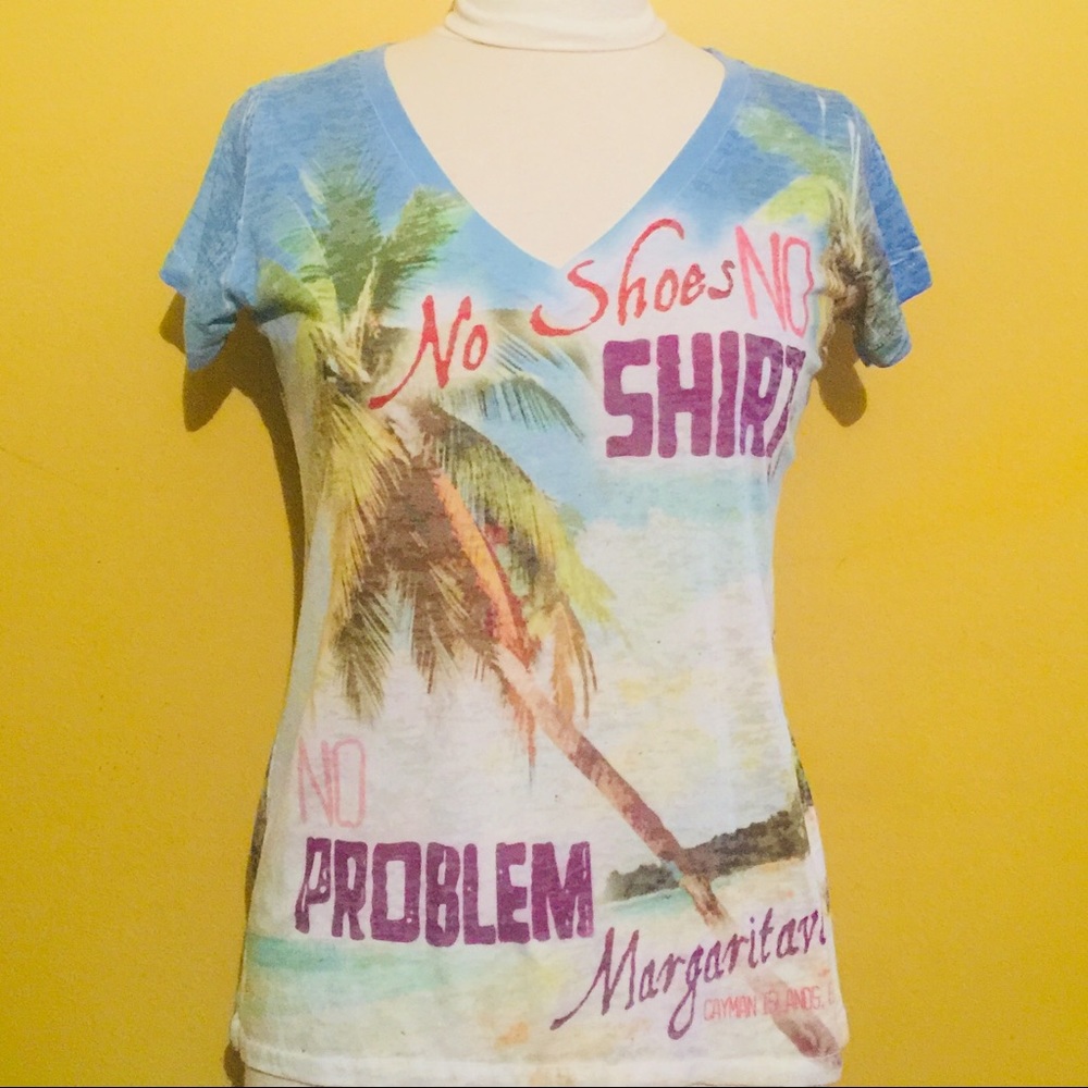 MARGARITAVILLE V NECK GRAPHIC TEE